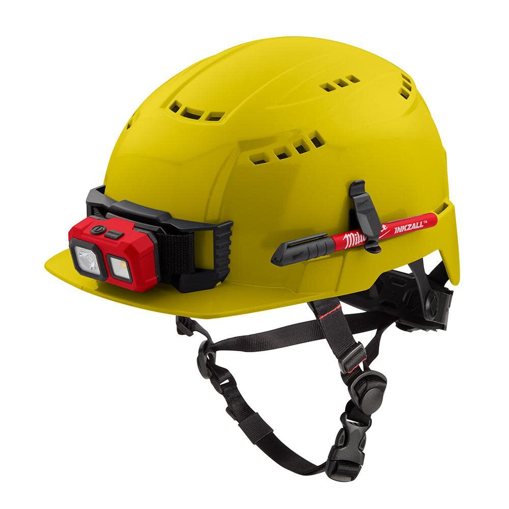 MW Yellow Front Brim Vented Safety Helmet with BOLT Class C 48-73-1322 from MW