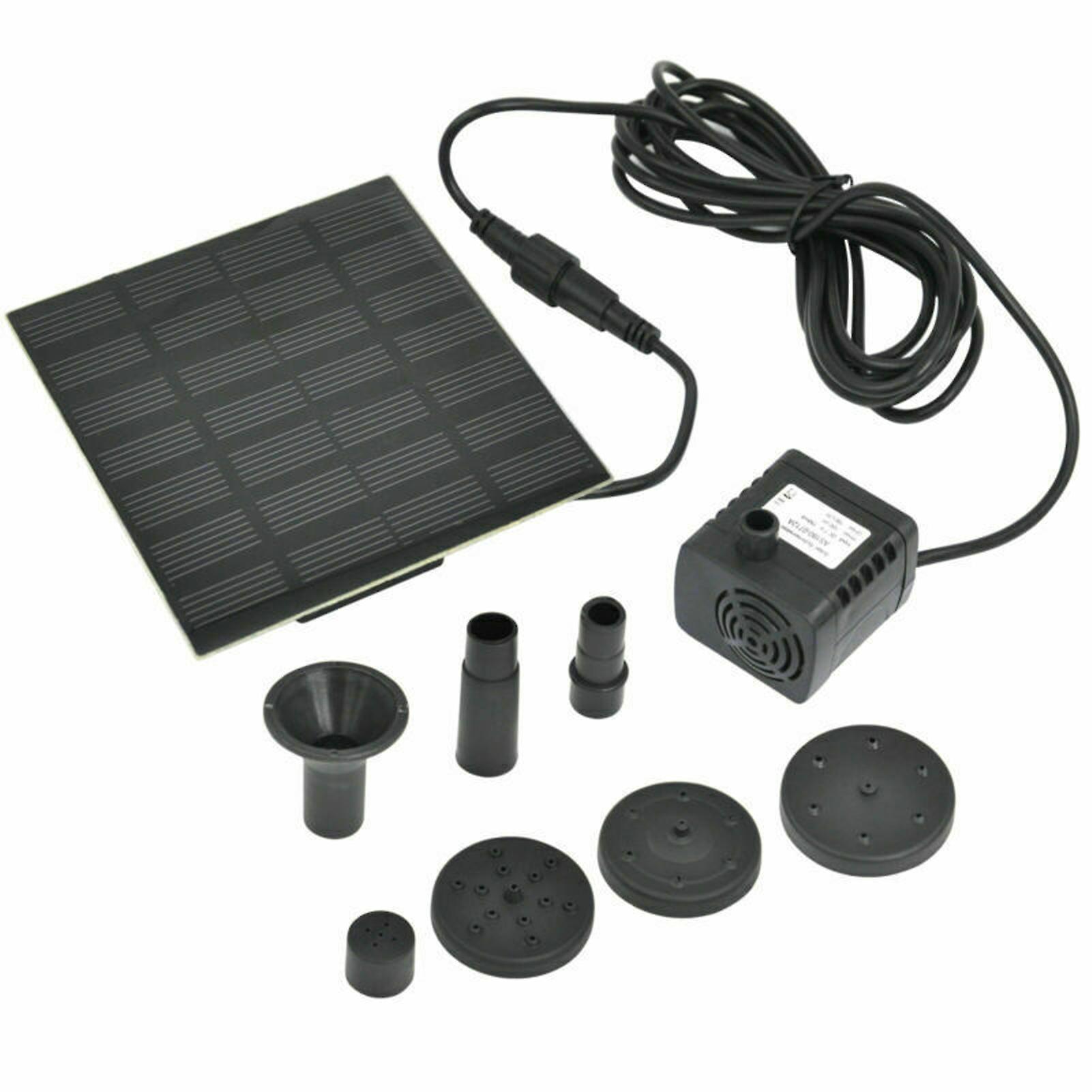 Solar Power Panel Water Pump Kit Fountain Garden Pond Pool Submersible Watering Set 200L/H