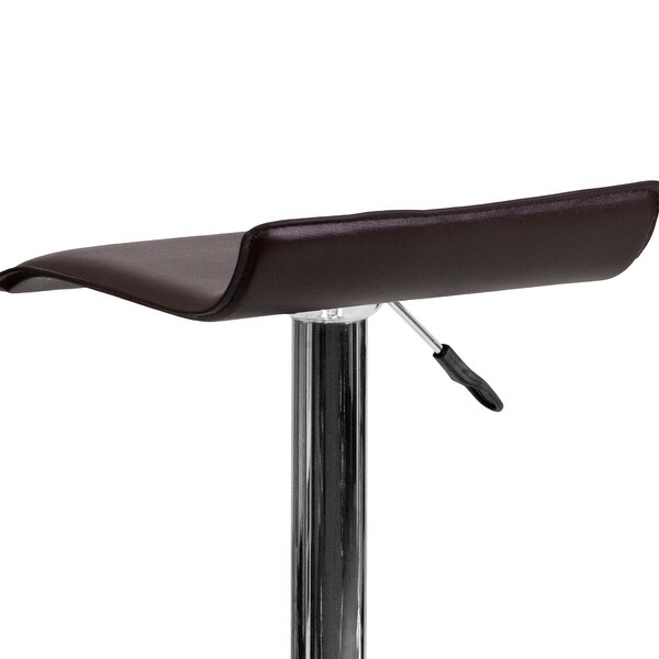 Contemporary Solid Wave Seat Vinyl Adjustable Bar Stool - 15