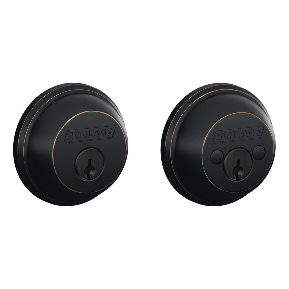 Schlage B62 Series Aged Bronze Double Cylinder Deadbolt Certified Highest for Security and Durability B62 N 716