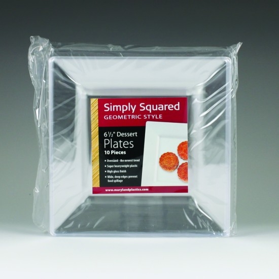 Maryland Plastics 6.5 Simply Squared Dessert Plat...