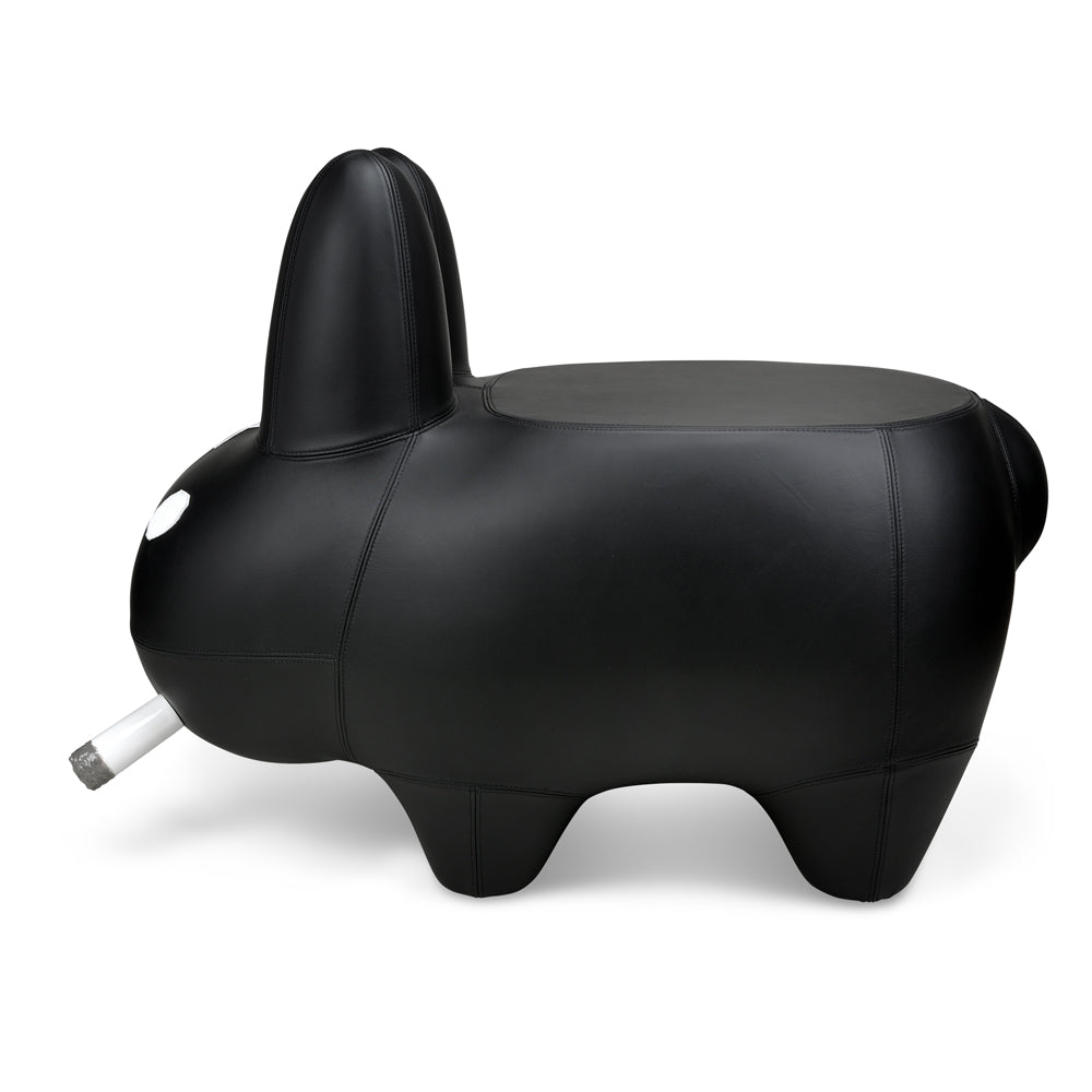 Kidrobot Art Giant Leather Smorkin' Labbit Stool by Frank Kozik - Black Edition