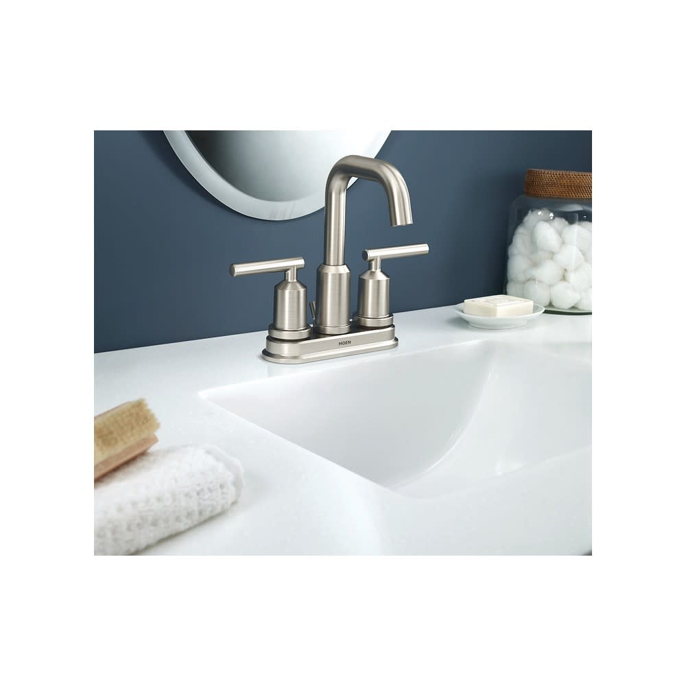 Moen Gibson Bathroom Faucet Spot Resist Nickel 2 Handle High Arc