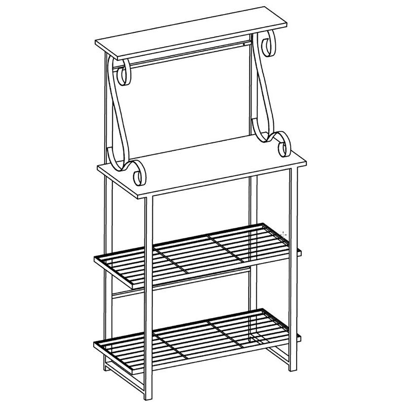 Pilaster Designs Solitude 4-tier Metal Freestanding Kitchen Baker Rack in Pewter