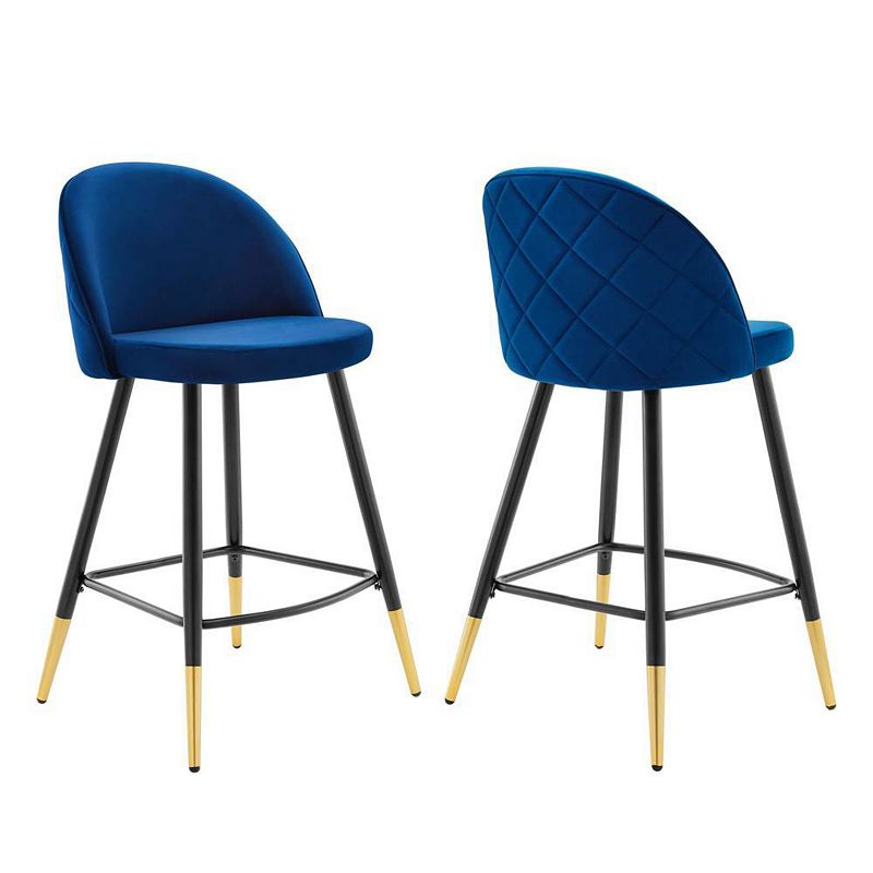 Modway Cordial Performance Velvet Counter Stools - Set of 2