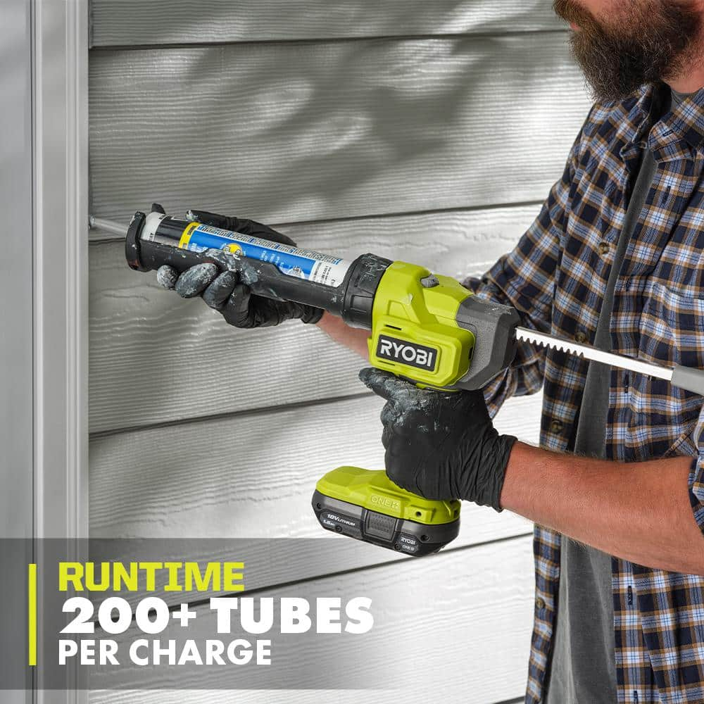 RYOBI ONE+ 18V Cordless 10 oz. Caulk & Adhesive Gun Kit with 1.5 Ah Battery and Charger PCL901K1