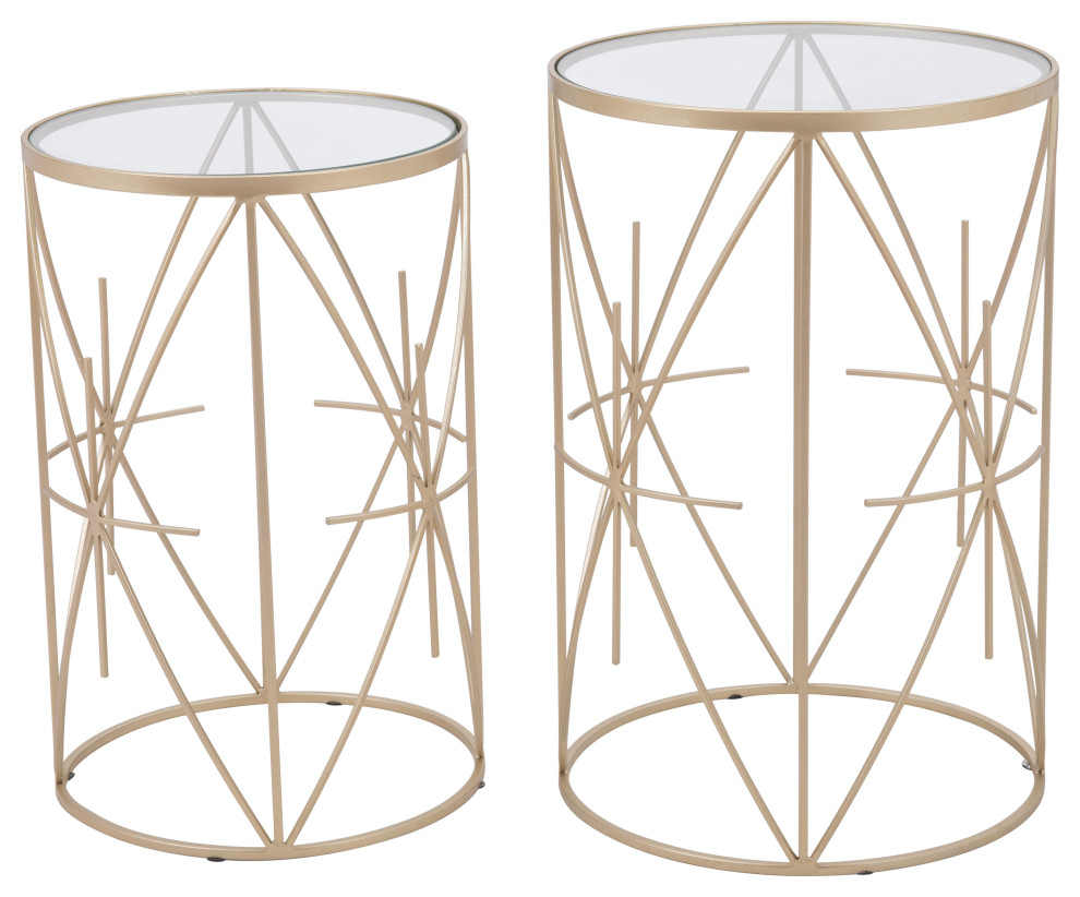 Set of 2 Hadrian Side Tables Gold   Contemporary   Coffee Table Sets   by Zuo Modern Contemporary  Houzz