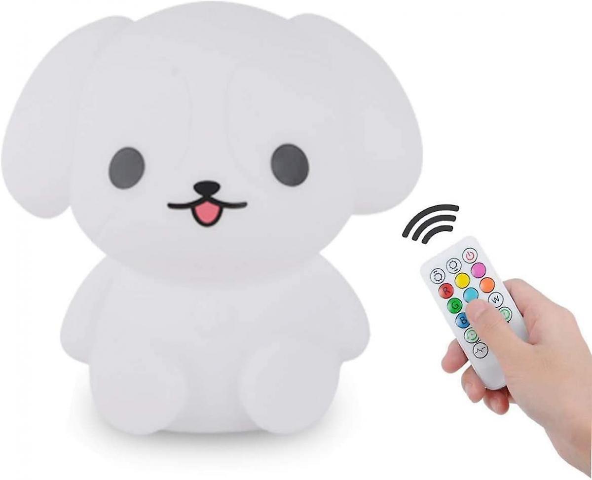 Cute Dog Design Baby Children's Room Led Bedside Lamp With Changeable Rgb Colors Rechargeable Night Light