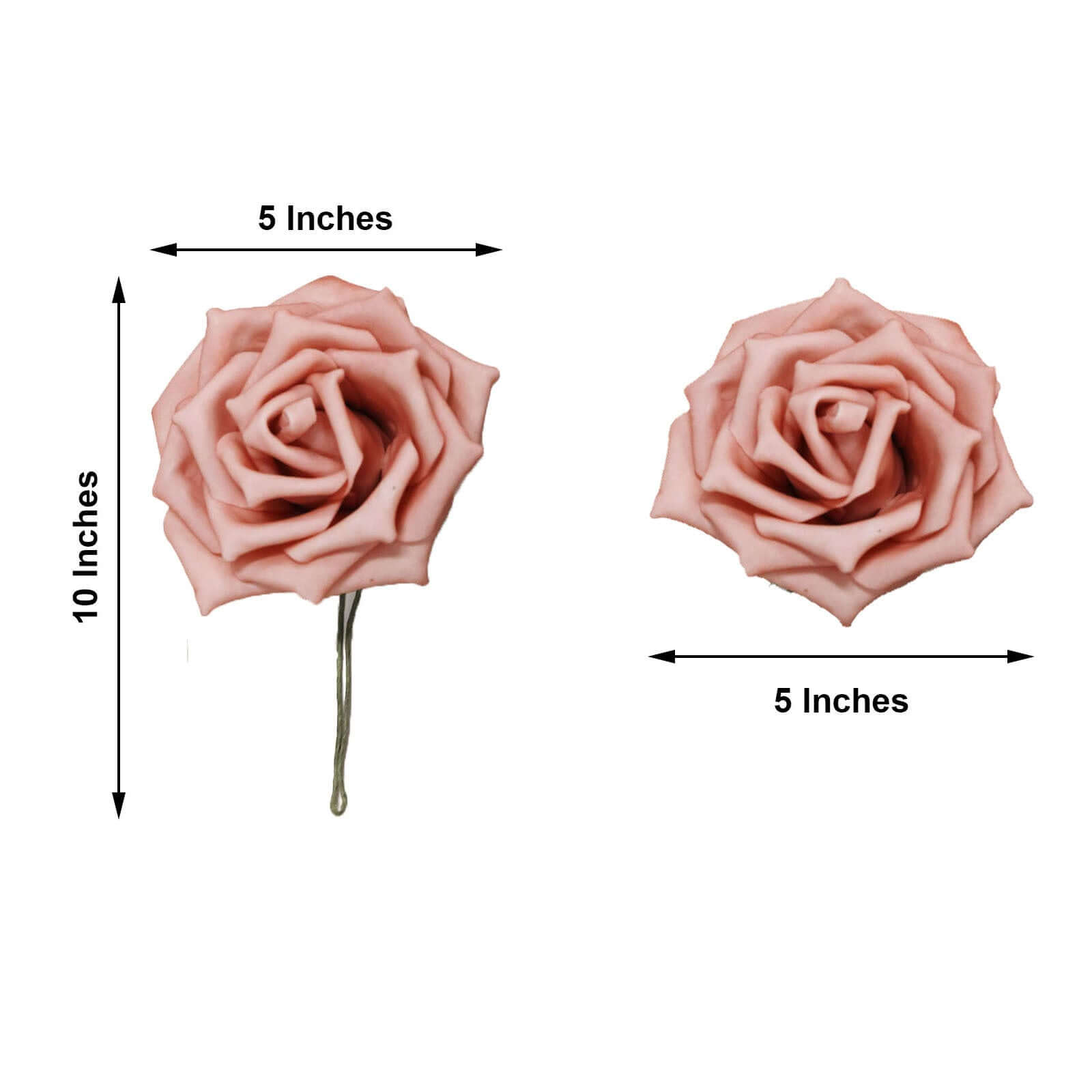 24 Roses Dusty Rose Artificial Foam Flowers With Stem Wire and Leaves 5