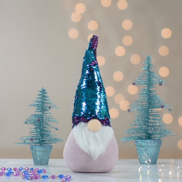 Gnome With Purple And Blue Flip Sequin Hat Christmas Decoration