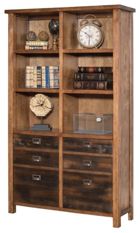 Beaumont Lane Traditional Wood Bookcase with Doors and Shelves in Brown   Transitional   Bookcases   by Homesquare  Houzz