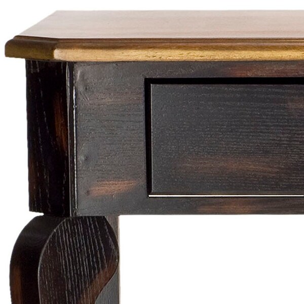 SAFAVIEH Katie Dark Brown Wood Console Table.