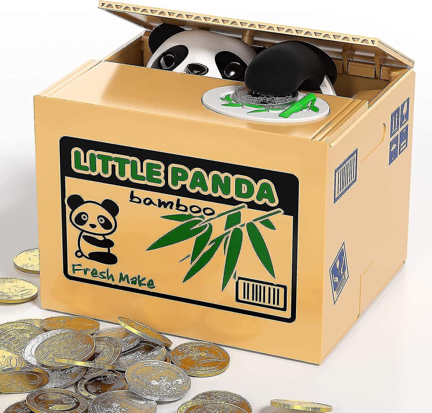 Panda Stealing Money Bank， Automatic Piggy Bank For Kids， Electronic Atm Savings Box Oddbods Toys， B