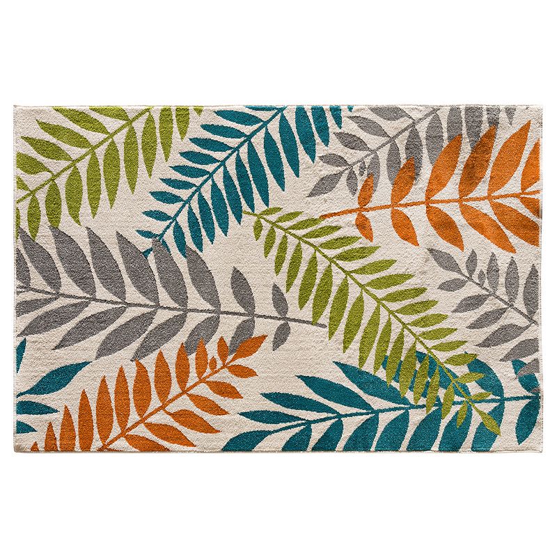 Loomaknoti Terrace Tropic Blythewood Leaves Indoor Outdoor Rug