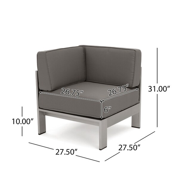 Cape Coral Fabric/Aluminum 9seat Ushaped Sectional and Fire Pit Set by Christopher Knight Home