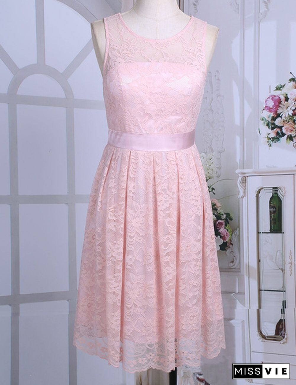 Women Party Short Dress Floral Lace Bridesmaid Evening Prom Gown Formal Fancy Skirt