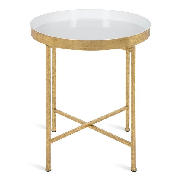 Kate and Laurel Celia Round Metal Side Table - 18.25x18.25x22