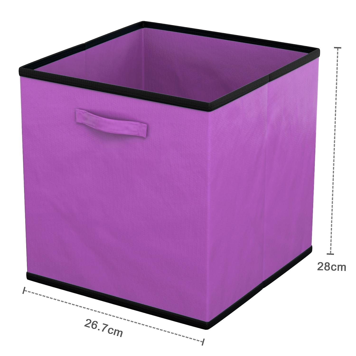 6x Foldable Storage Fabric Box in Purple   Multifunctional collection box to combine with cabinets or shelves