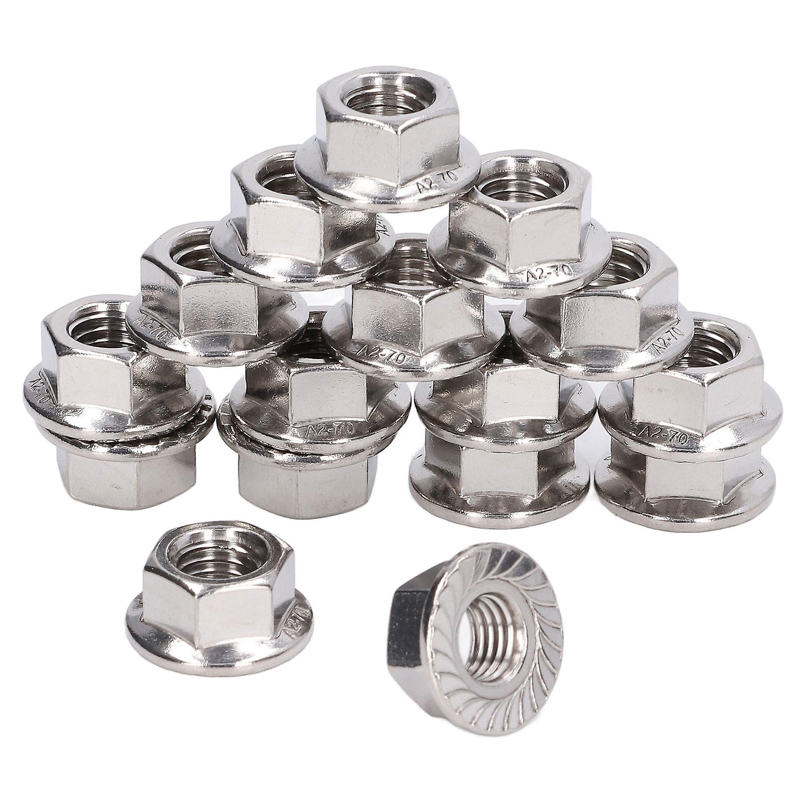 50pcs Flange Nut 304 Stainless Steel Fastener Accessory Set Kit For Fixing Maintenancem10