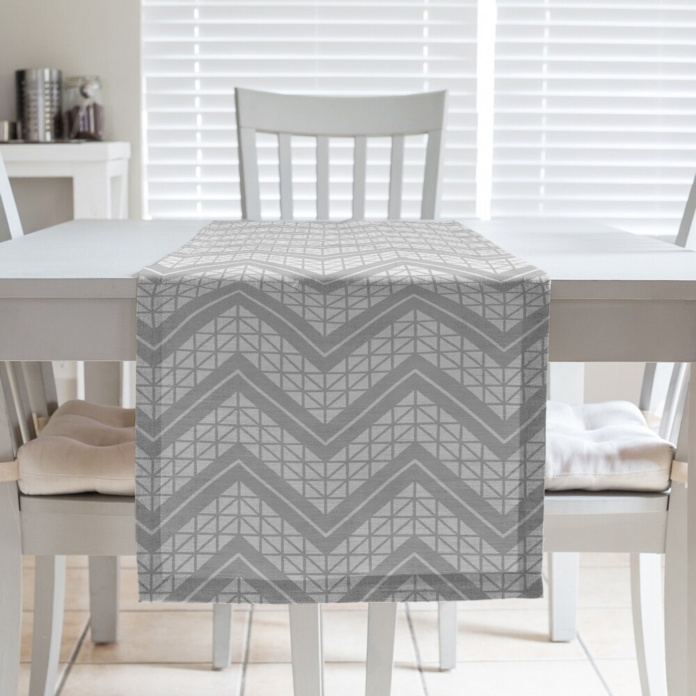 Classic Hand Drawn Chevron Pattern Table Runner