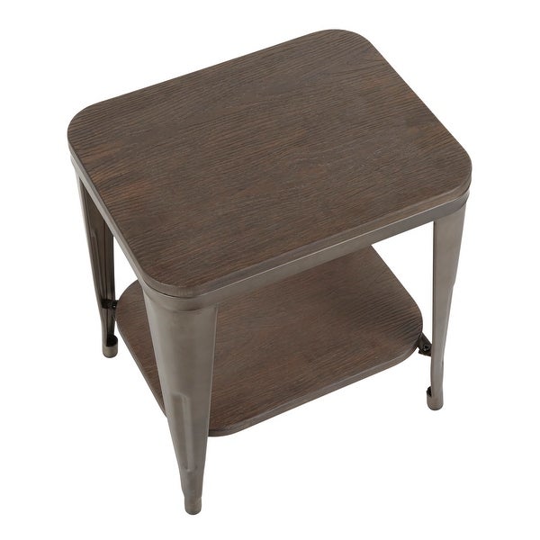 Carbon Loft Samira Industrial Wood and Metal End Table