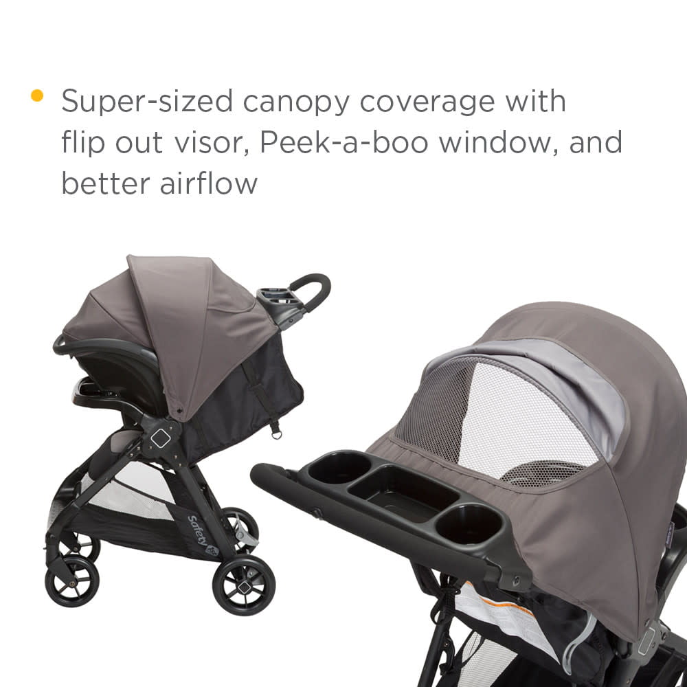 Safety 1ˢᵗ Smooth Ride Travel System Stroller and Infant Car Seat, Monument