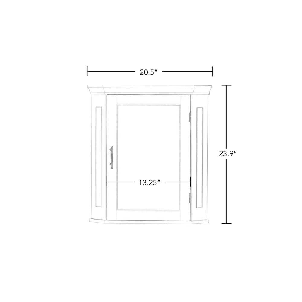 RiverRidge Home Somerset 205 in W Corner Wall Cabinet in White