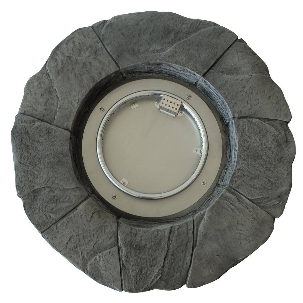 Noble House Xiomara 30 in. x 24 in. Circular MGO Propane Fire Pit in Grey 17025