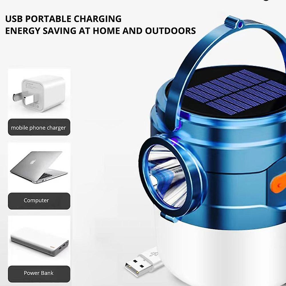 9900 Watts Solar Outdoor Emergency Outdoor Lamp Rechargeable Powered Camping Lantern Tent Hanging Lighting Waterproof Flashlight