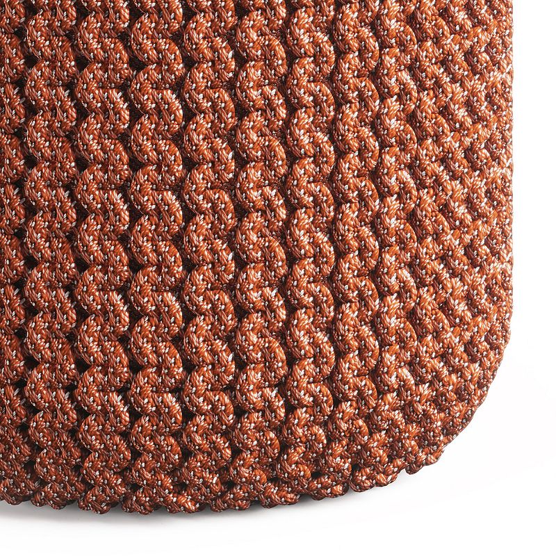 Simpli Home Wynne Round Knitted Indoor / Outdoor Pouf