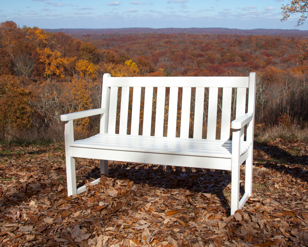 Polywood Traditional Garden 48 quotBench   Beach Style   Outdoor Benches   by POLYWOOD  Houzz