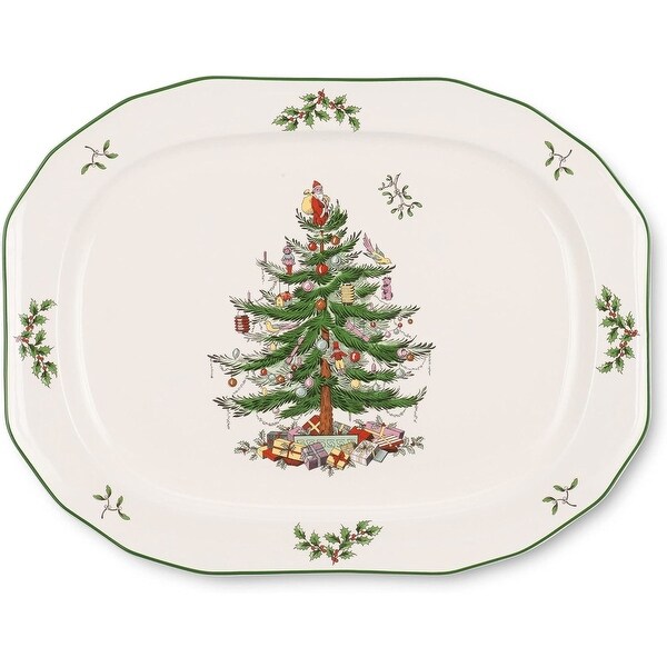 Spode Christmas Tree Sculpted Oval Platter