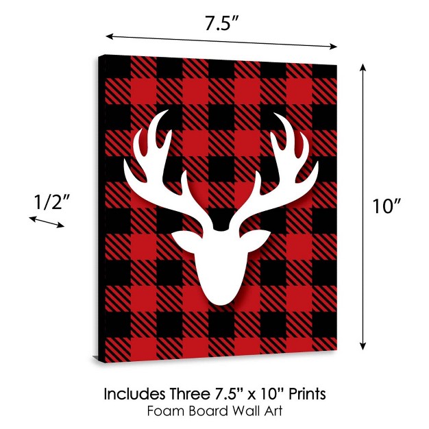 Big Dot Of Happiness Prancing Plaid Reindeer Wall Art And Buffalo Plaid Christmas Decor 7 5 X 10 Set Of 3 Prints