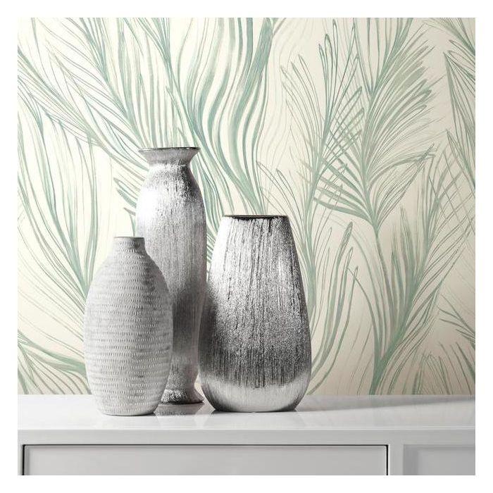 Peaceful Plume Wallpaper in Green from the Botanical Dreams Collection