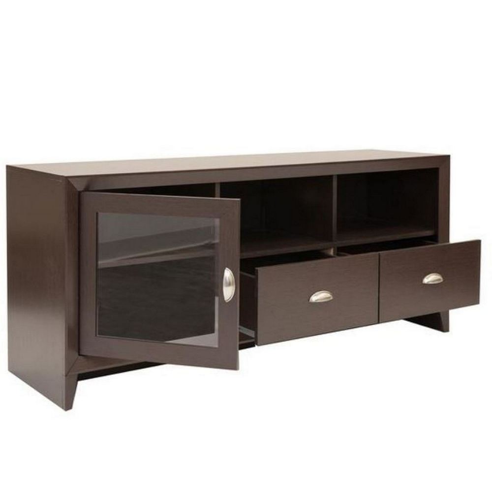 Urban Designs Modern TV Stand with Storage for TV Up To 60   Wenge   59\