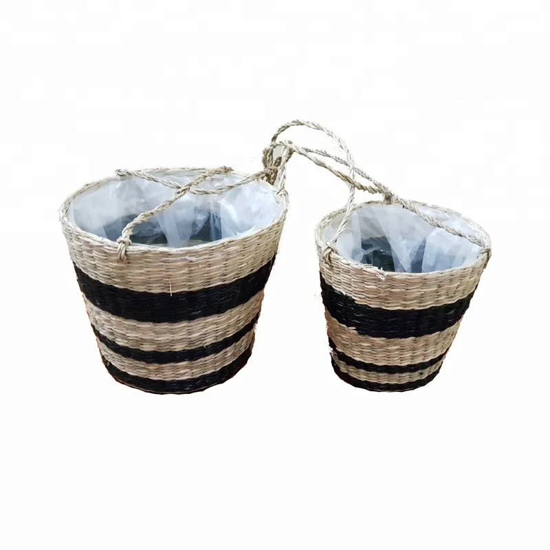 Vietnam wholesale high quality wicker woven handmade hanging planter pot basket best price