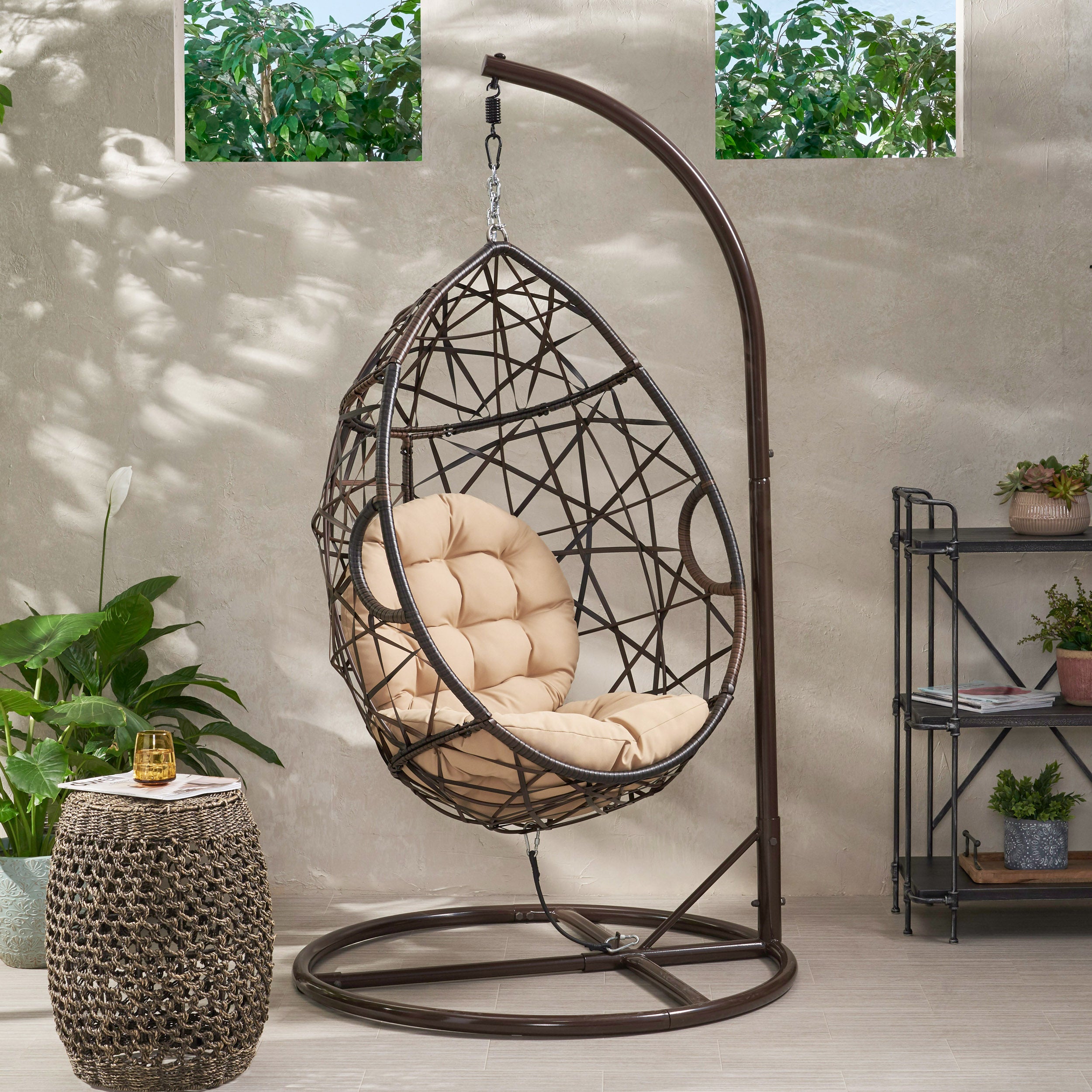 Berkley Indoor/Outdoor Wicker Hanging Egg / Teardrop Chair (Stand Not Included)