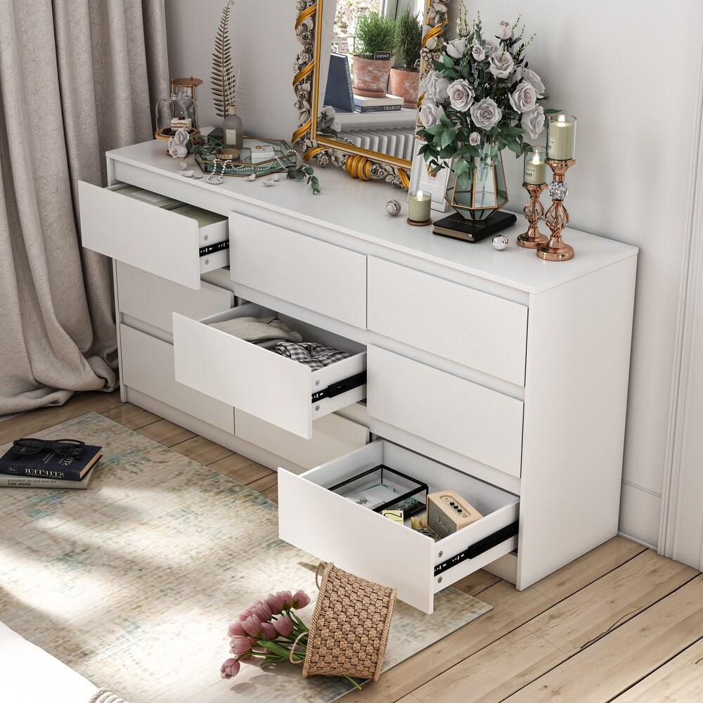 9 Drawer Dresser White Dresser Chest Drawer Storage Organizer Cabinet