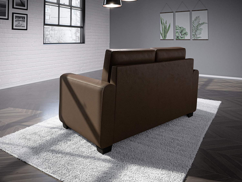 Contemporary Loveseat  Cushioned Seat and Back With Flared Arms   Transitional   Loveseats   by Declusia  Houzz