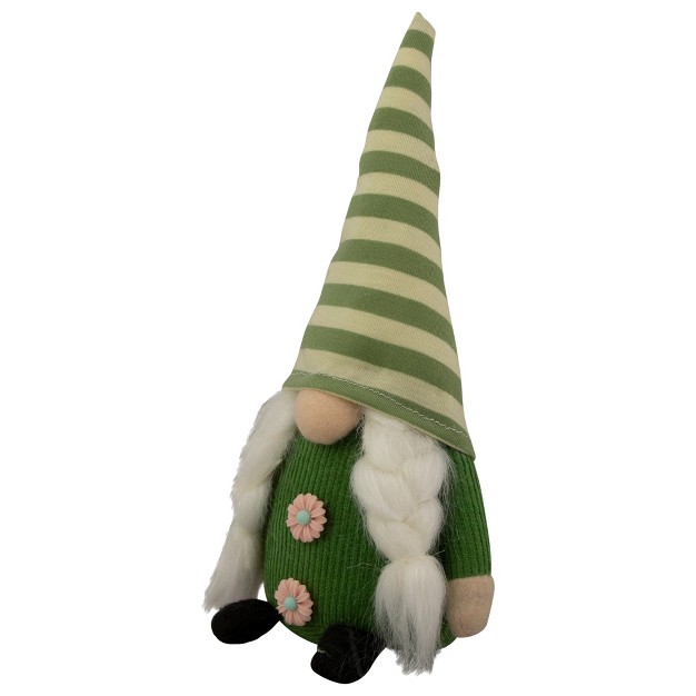 Green Striped Hat Girl Springtime Gnome