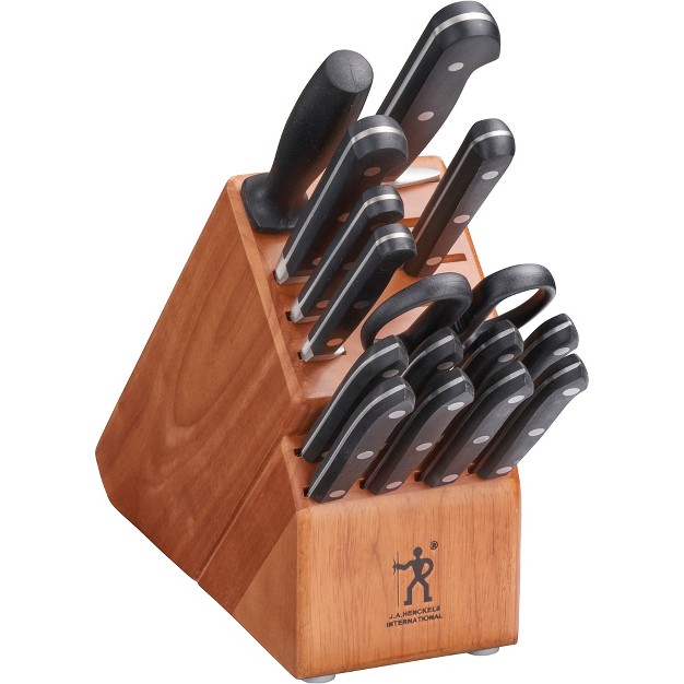 Henckels Classic 16 piece Knife Block Set Chef s Knife Serrated Utility Knife Bread Knife Steak Knives Black