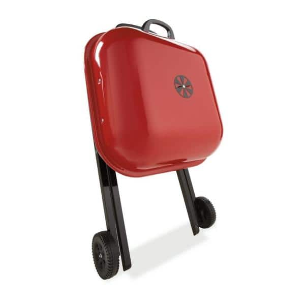 Americana Walk-A-Bout Portable Red Charcoal Grill