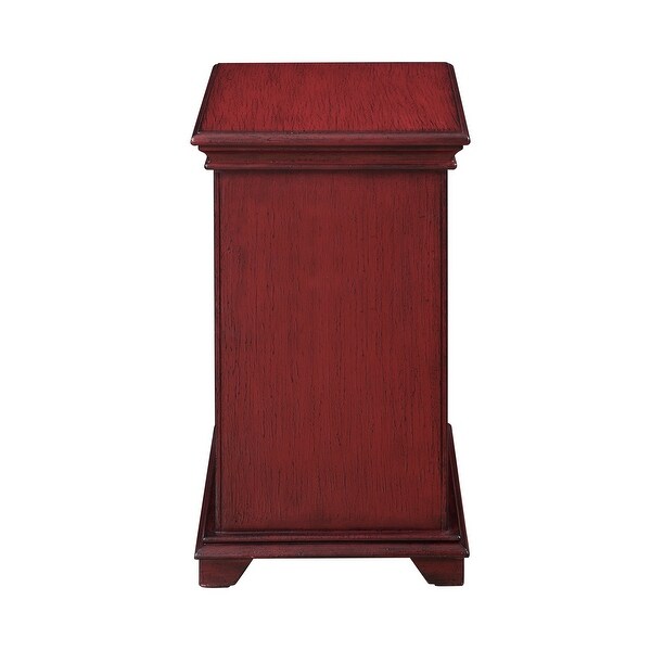 Somette Red One Drawer One Door Chairside Cabinet