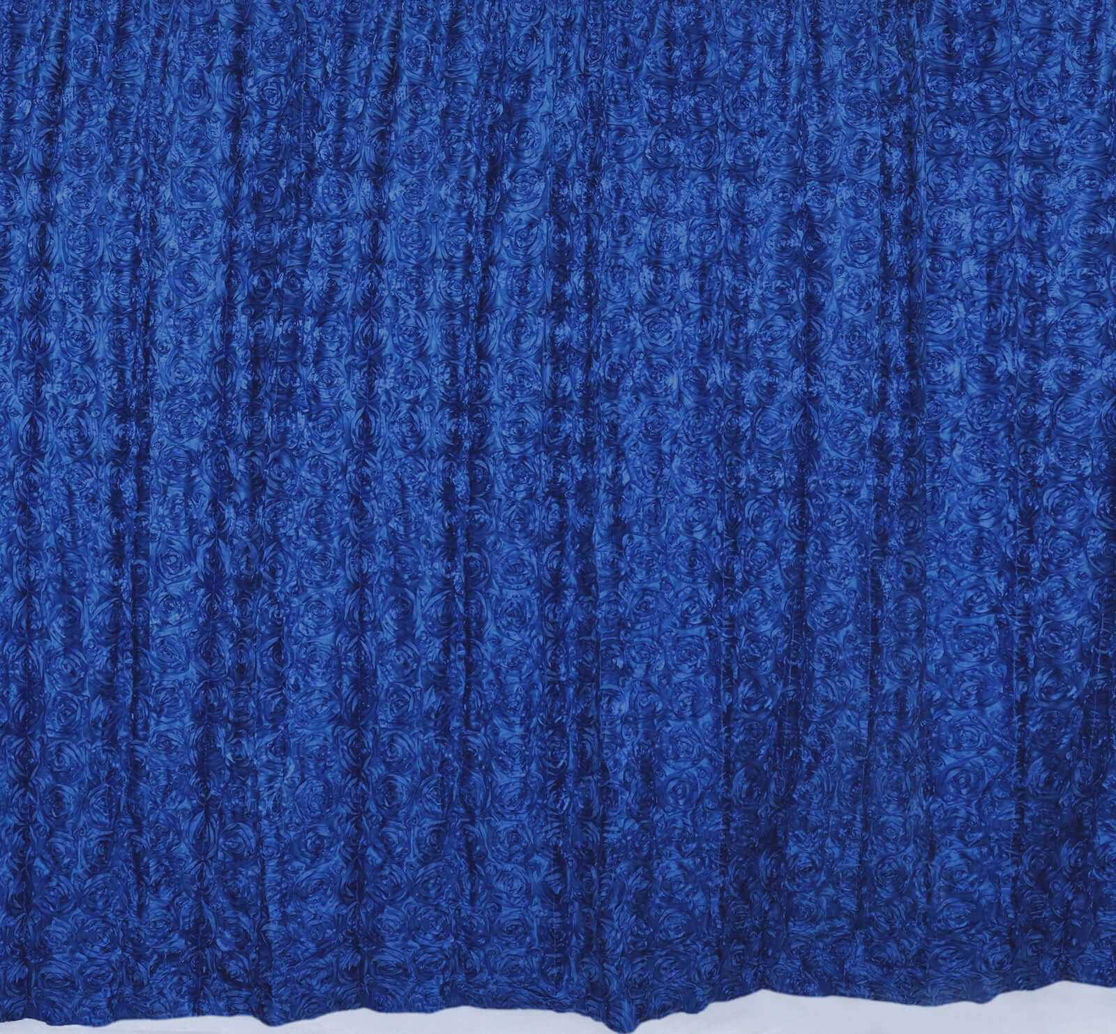 Royal Blue Satin Rosette Backdrop Drape Curtain, Photo Booth Event Divider Panel - 8ftx8ft