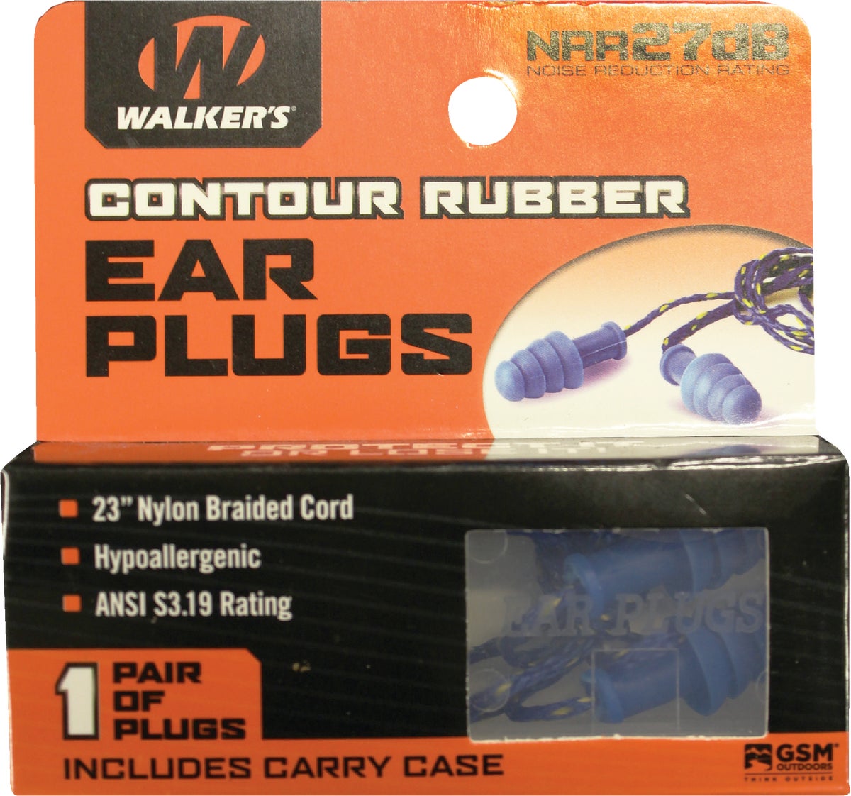 Walkerand#039s Contour Rubber Corded Ear Plugs