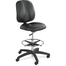 Safco Apprentice II Extended Height Armless Drafting Chair - Black Vinyl Seat - Vinyl Back - 5-star Base - Black - 1 Each - SAF7084BL