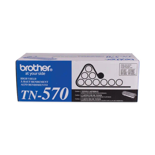 Brother TN570 High-Yield Toner， 6，700 Page-Yield， Black