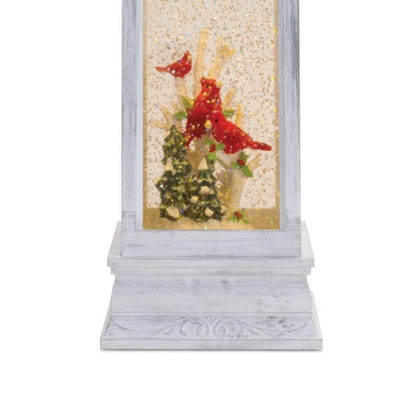 12.75 Cardinal on Branch Lantern Snow Globe