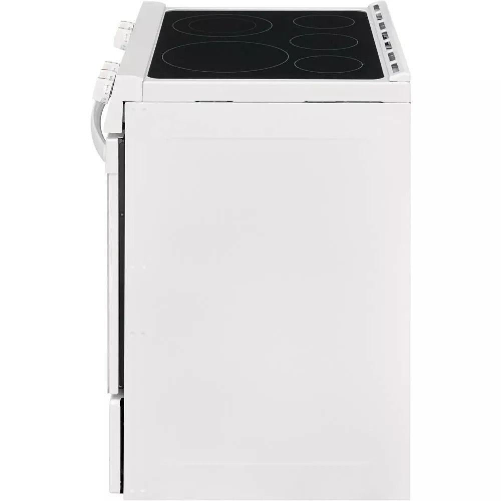 30 in. 5.0 cu. ft. Single Oven – White with NVS Black Glass