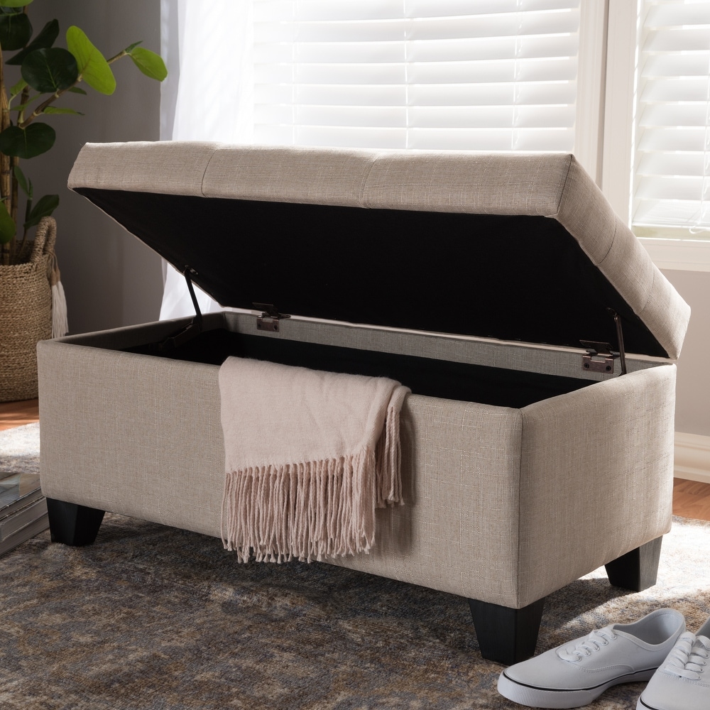 Contemporary Fabric Storage Ottoman by Baxton Studio